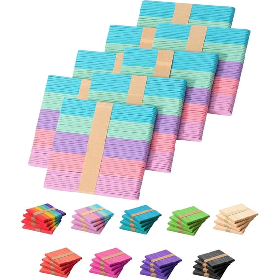Mr. Pen- Colored Popsicle Sticks, 500 Pack, 4.5Inch, Craft Sticks, Popsicle Sticks for Crafts, Sticks for Crafting