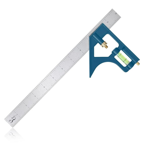 Mr. Pen- Combination Square, 12", Blue, Combo Square, Carpentry Tools, Carpenter Square, Woodworking Tools and Accessories