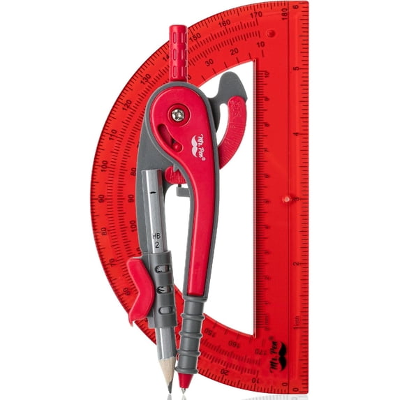 Mr. Pen- Compass and Protractor Set, Candy Apple Red, Compass Geometry ...