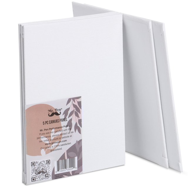 Mr. Pen Cotton Canvas Panels, 5 Pack, 5x7 Inch, Triple Primed for Oil