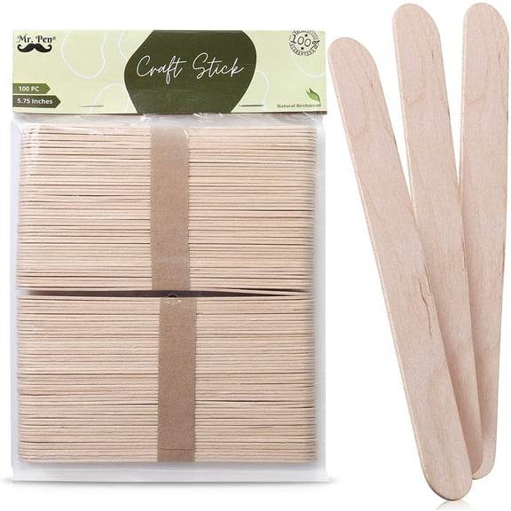 Mr. Pen- Craft Sticks, Jumbo Popsicle Sticks, 100 Pack, 5.75 inch, Large Popsicle Sticks, Large Craft Sticks, Large Waxing Sticks, Wood Sticks for Waxing, Jumbo Popsicle Sticks for Crafts