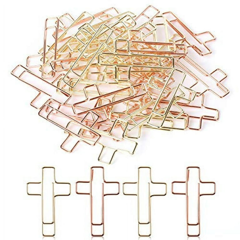 Mr. Pen- Cross Paper Clips, 35 Pack (Gold and Rose Gold Color), Bible Paper Clips, Journaling Paper Clips, Bible Study Supplies, Christian