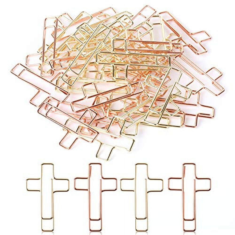 Set of 3 Gold Cross Paper Clips, Journal Clips, Planner Clips, TN