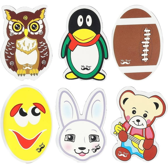 Mr. Pen- Cute Dry Erase Erasers, 6 Pack, Animal Shaped Whiteboard Erasers, Magnetic Eraser for Dry-Erase Boards