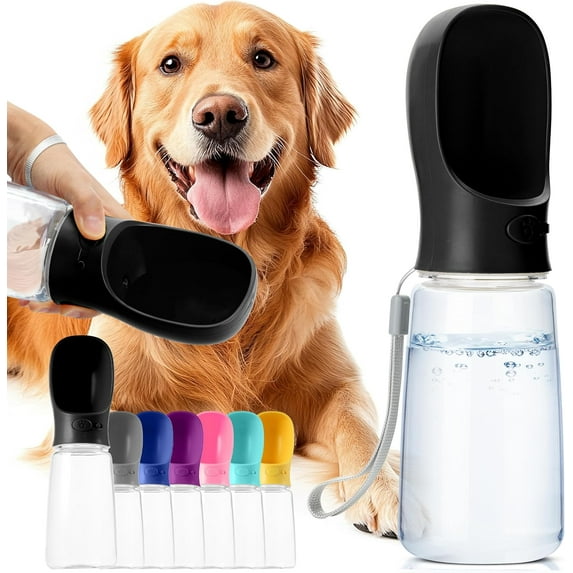 Mr. Pen- Dog Water Bottle, 19 oz, Large, Black, Portable Dog Water Bottle Dispenser