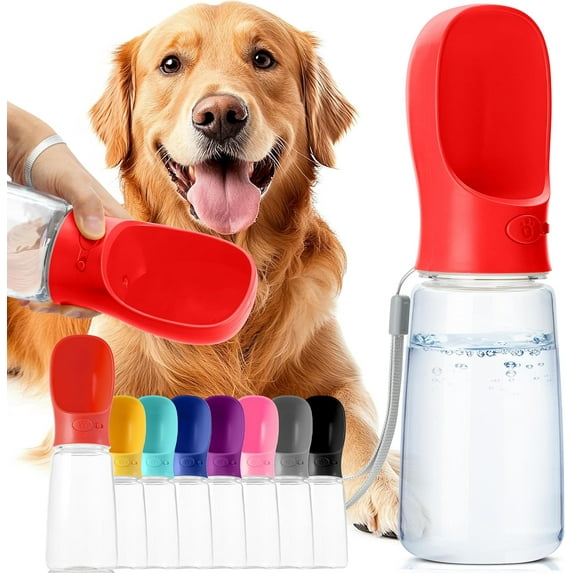 Mr. Pen- Dog Water Bottle, 19 oz, Large, Red, Portable Dog Water Bottle Dispenser, Dog Travel Water Bottle