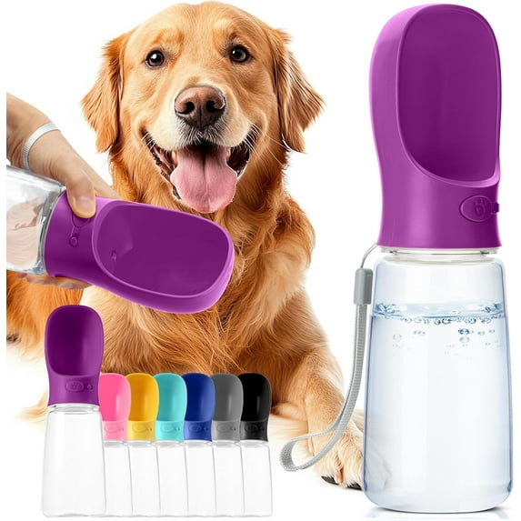 Mr. Pen- Dog Water Bottle, 19 oz, Large, Violet, Portable Dog Water Bottle Dispenser