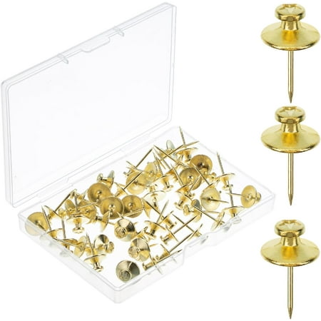 Mr. Pen- Double Headed Picture Hanging Nails, 50 Pack, Gold