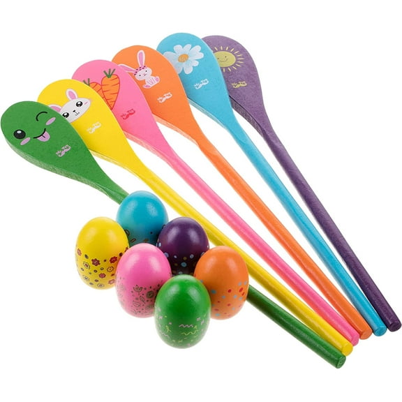 Mr. Pen- Egg and Spoon Race Game Set, 6 Eggs and 6 Spoons, Easter Party Games for Kids, Easter Egg Hunt Games, Halloween Egg and Spoon Race Game Set, Egg and Spoon Relay Race Games for Kids