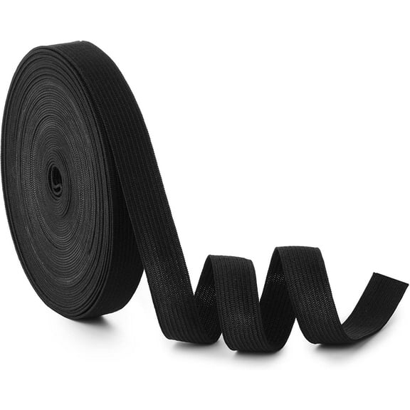 Mr. Pen- Elastic Band, 0.6", 11 Yards, Black, Polyester