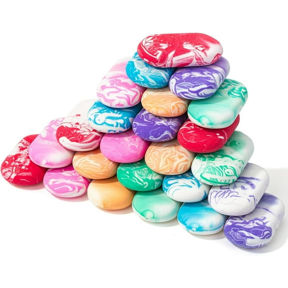 Mr. Pen- Erasers, 24 Pack, Vibrant Colors, Marble Pencil Eraser, Cute Eraser, Big Erasers for Pencils