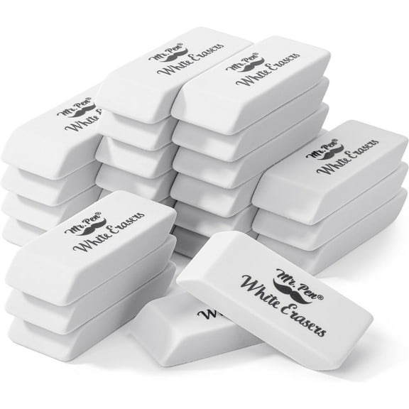 Mr. Pen- Erasers, 24 Pack, White Pencil Eraser, Erasers for Pencils, Mr Pen Erasers, Erasers for Schoo