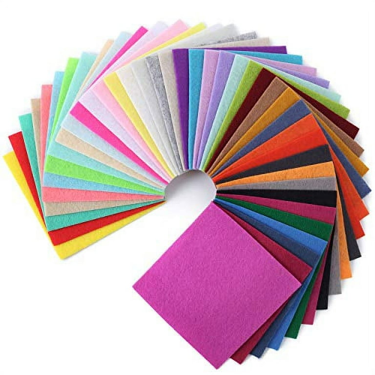 Felt Fabric Sheets for Art and DIY Crafts Supplies, 50 Colors (4 x