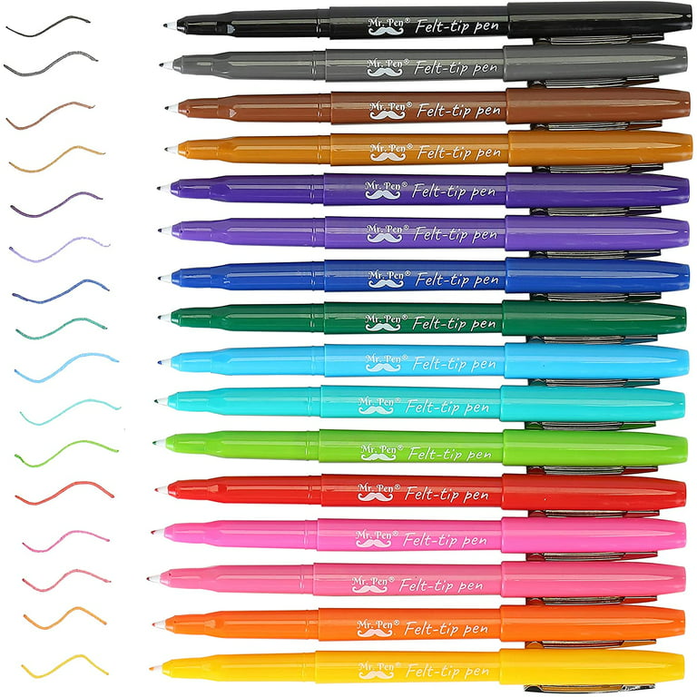  Mr Pen- Felt Tip Pens, 16 Pack, Assorted Colors