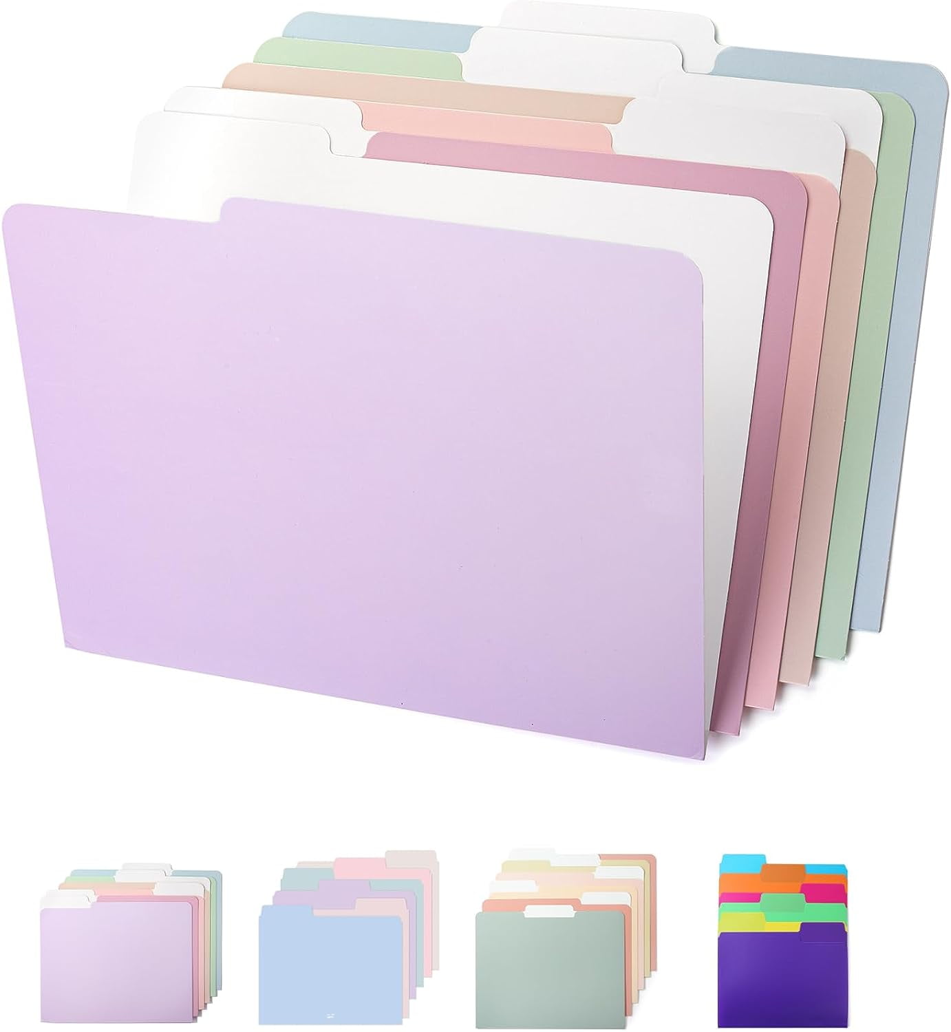 Mr. Pen File Folders, 18 Pack, Morandi Colors, 1/3Cut Tab, File