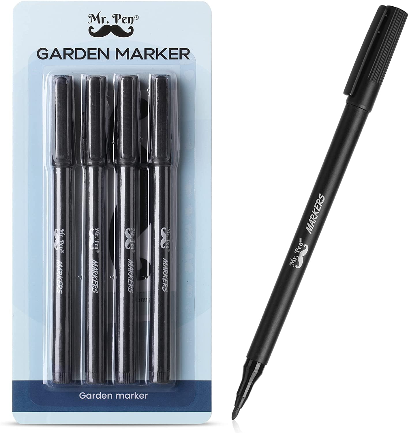 133 Supply - 4 Pack Garden Marker Pen Permanent Markers Black (UV Fade Resistant Marker Pens for Plant Markers Garden Markers Wa