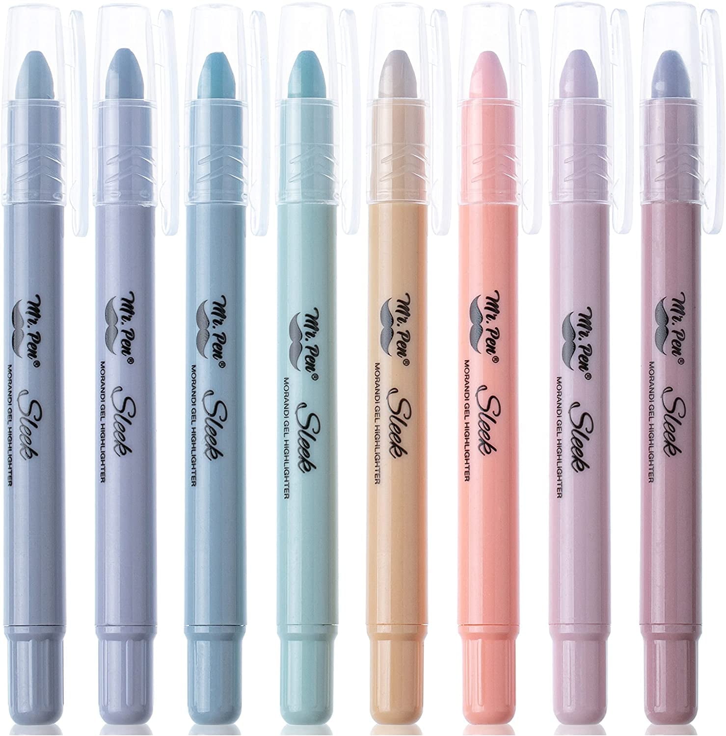 Mr. Pen- Gel Highlighter, 8 Pack, Morandi Colors, Bible Highlighters No Bleed, No Bleed Highlighters