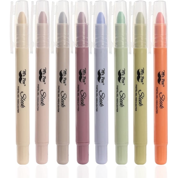 Mr. Pen- Gel Highlighter, 8 Pack, Pastel Colors, Bible Highlighters No Bleed, Gel Highlighters for Bibles, Gel Highlighters Assorted Colors, Pastel Highlighter, Quick Dry Highlighter, Bible Markers
