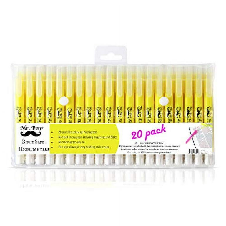  Mr. Pen- No Bleed Gel Bible Highlighters, Yellow, Pack of 8 :  Office Products