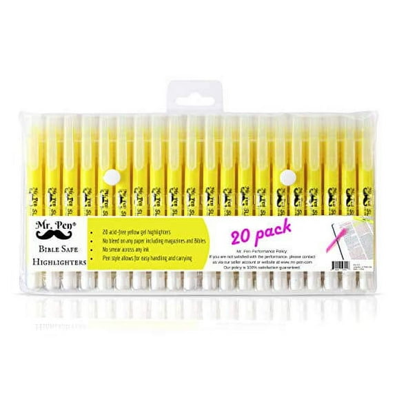 Mr. Pen- Gel Highlighters, Bible Highlighter, Pack of 20, No Bleed Highlighter
