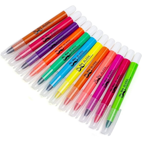 Mr. Pen Gel Highlighters, Chisel-Point, Assorted Colors, 12 Count