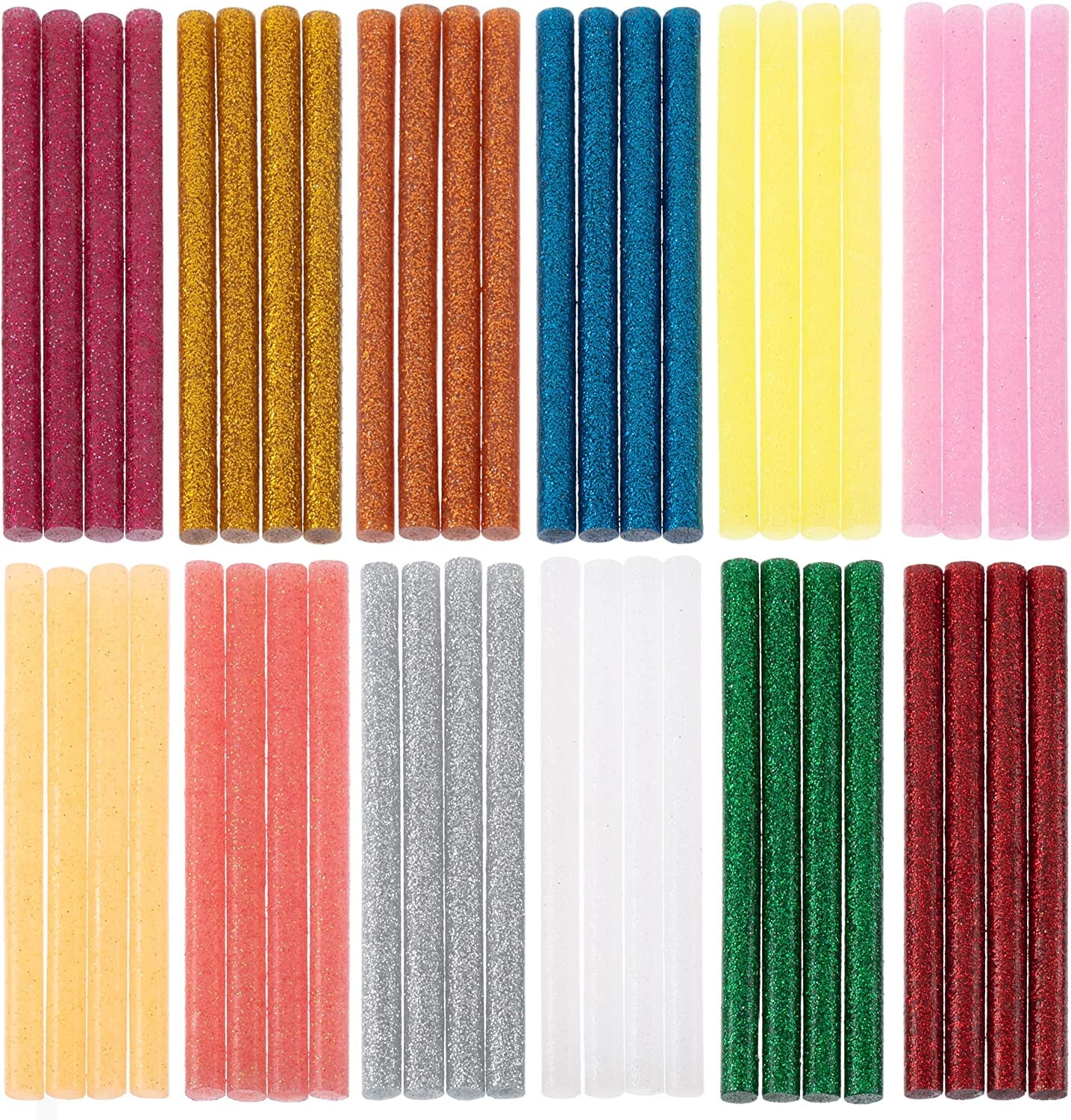 Mr. Pen- Glitter Hot Glue Sticks, 4"x0.27", 48 pcs, Colored Hot Glue Gun Sticks