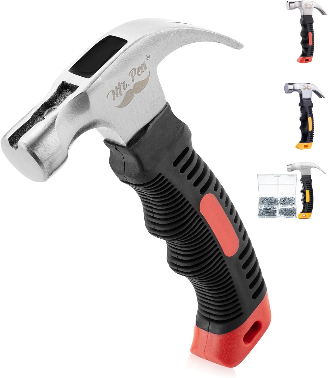 Mr. Pen Hammer, 8oz, Small Hammer, Camping Hammer, Claw Hammer, Stubby