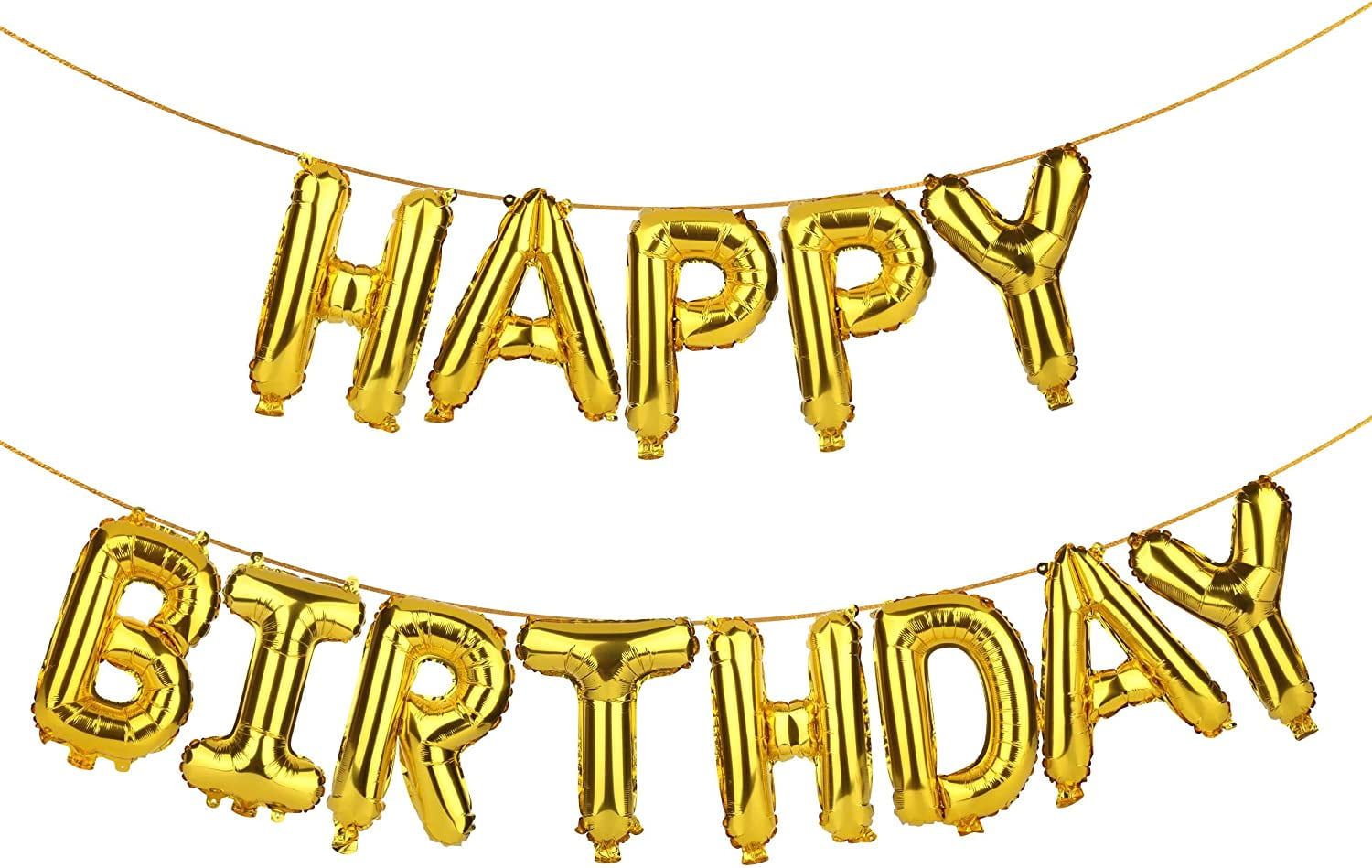 Mr. Pen- Happy Birthday Balloons, 14.5 Inch, Gold, 15 Pcs, Happy Birthday Balloons Letters, Happy Birthday Balloon Banner, Happy Birthday Foil Balloon, Happy Birthday Letter Balloons