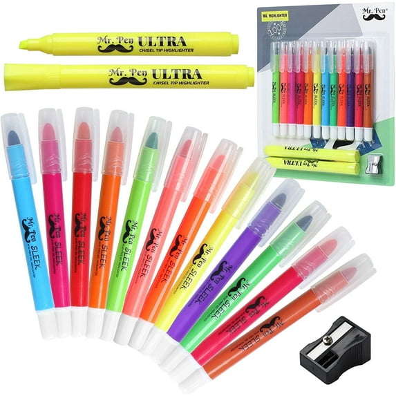 Mr. Pen- Highlighters, Gel Highlighter, Pack of 12, No Bleed Highlighter, Bible Highlighters