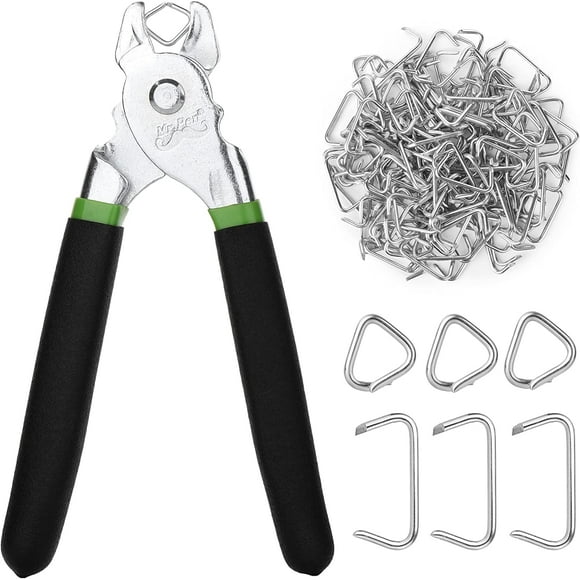 Mr. Pen- Hog Ring Pliers Kit, 110 Pack 3/4" Galvanized Hog Rings with 1 Hog Ring Pliers, Hog Rings and Pliers
