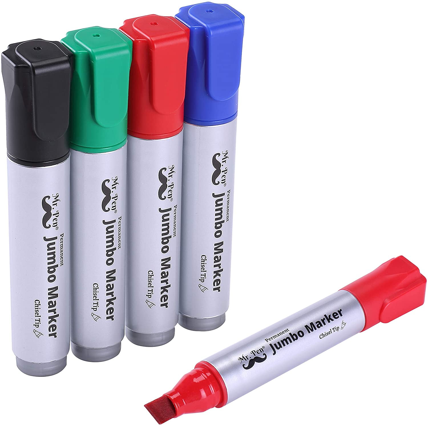 4 Magnum Size Markers: 2 Black and 2 Red for flipcharts - KING