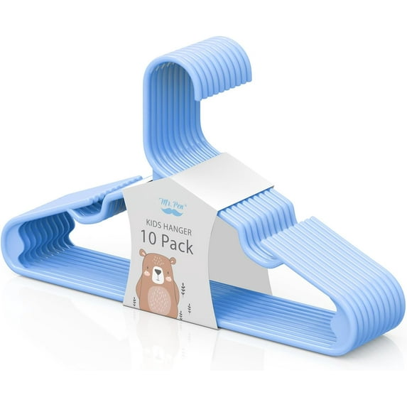 Mr. Pen- Kids Plastic Hangers, 10 Pack, Blue Baby Hanger, Childrens Hangers for Clothes
