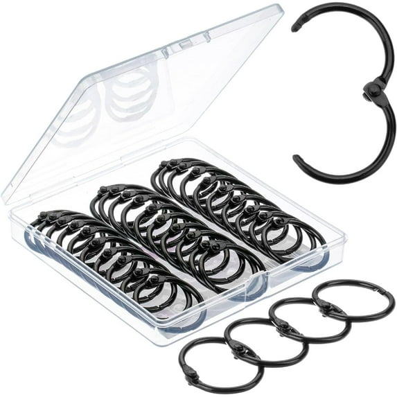 Mr. Pen Kit 1" Metal Office Book Rings, Black, 40 Count