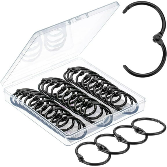 Mr. Pen Kit 1" Metal Office Book Rings, Black, 40 Count