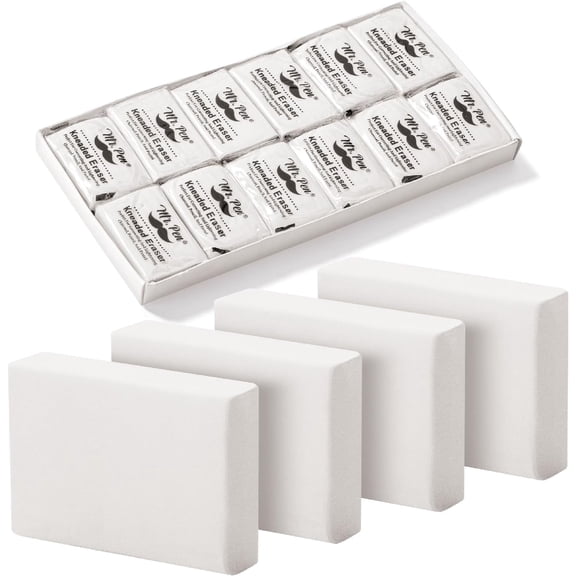 Mr. Pen- Kneaded Eraser, 12 Pack, White, Kneaded Erasers for Artists, Art Eraser, Kneadable Erasers, Moldable Eraser, Art Erasers for Drawing, Artist Eraser