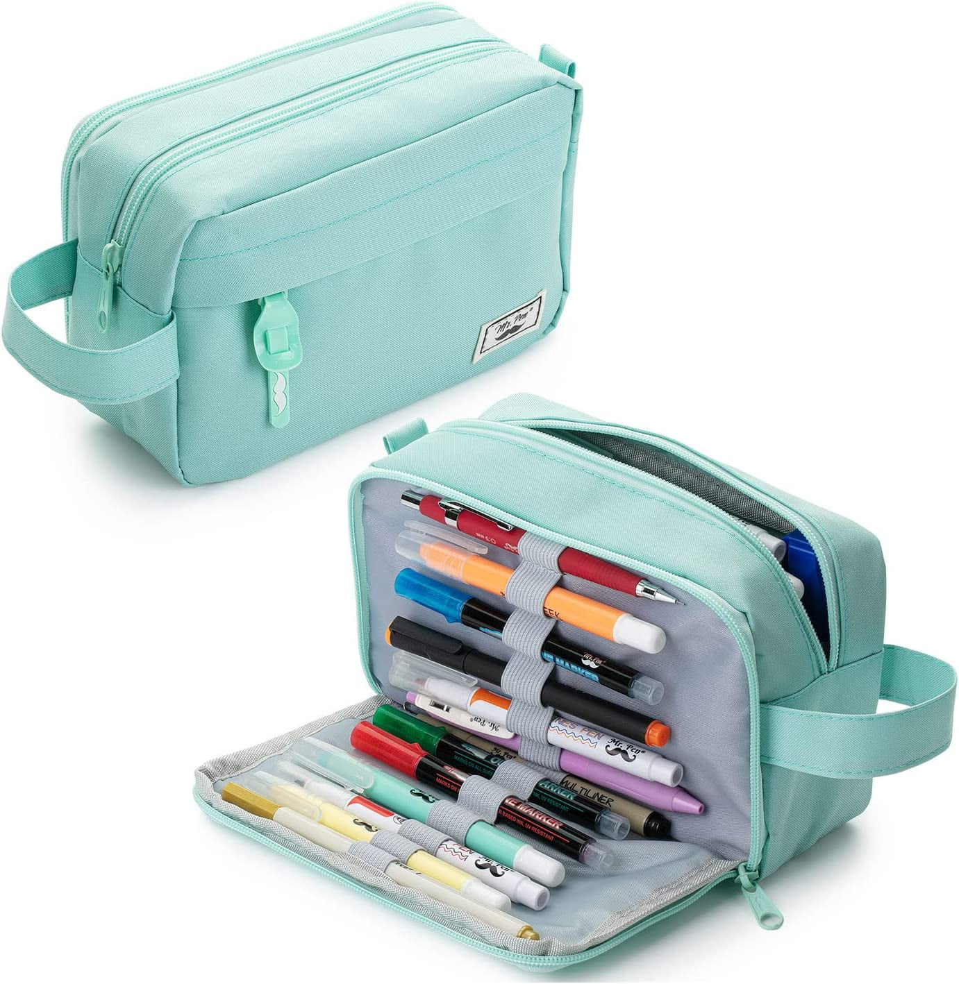 Mr. Pen- Large Capacity Pencil Case, Mint Green, Pencil Pouch, Pencil Bag, Pen Case