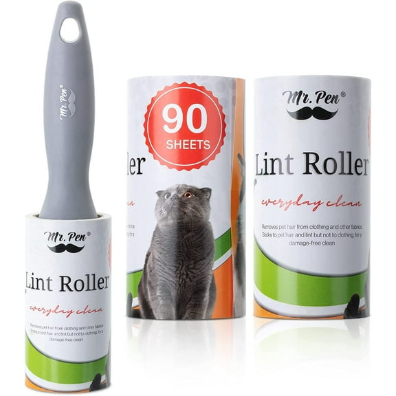 Mr. Pen- Lint Rollers, 1 Handle with 3 Refills, 270 Sheets, Extra Sticky Lint Remover for Clothes