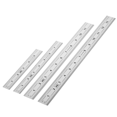Mr. Pen- Machinist Ruler, 4 Pack (6, 8, 12, 14 inch), Metric Ruler, Millimeter Ruler, (1/64, 1/32, mm and .5 mm)
