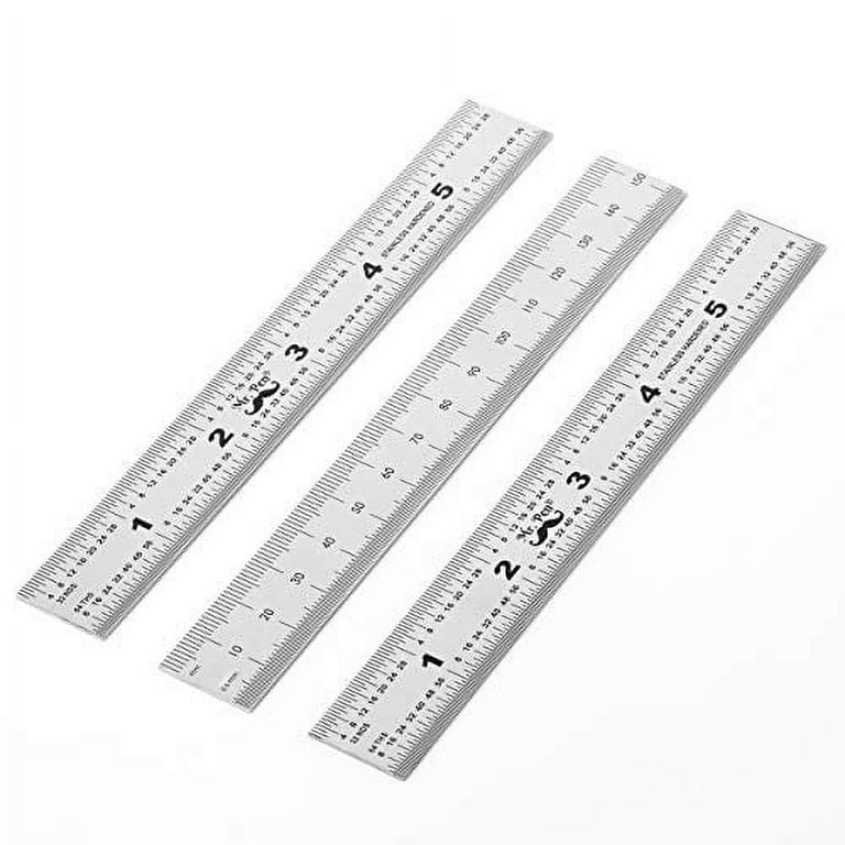 Mr. Pen- Machinist Ruler, Ruler 6 inch, 3 Pack, mm Ruler, Metric Ruler,  Millimeter Ruler, (1/64, 1/32, mm and .5 mm) 