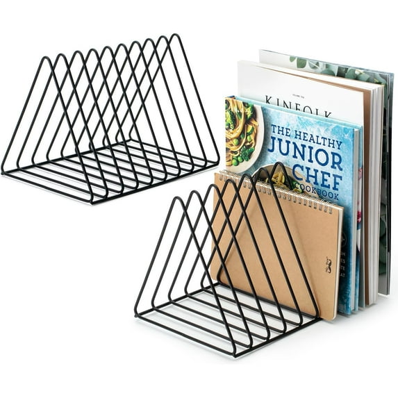 Mr. Pen- Magazine Holders, 9 Slots, 2 Pack, Black Metal Magazine Organizer, Vinyl Holder, File Sorter, File Holders, Magazine Holder for Desk, Vinyl Record Organizer, Vinyl Rack, Magazine Rack