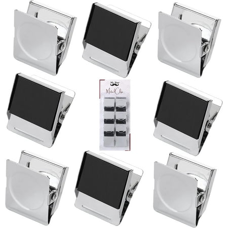 Mr. Pen- Magnetic Clips, 8 Pack, Silver, 1.2 Inch, Metal Clips, Refrigerator Magnets, Magnet Clips, Fridge Magnet Clips, Magnetic Clips for Refrigerator