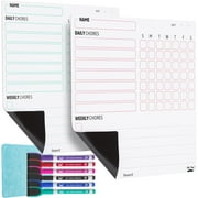 Mr. Pen- Magnetic Dry Eraser Chore Chart, 2 Pack, Chore Chart with 6 Eraser Cap Markers