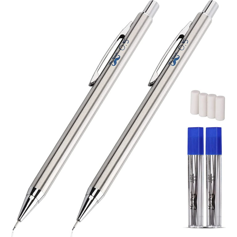 Mr. Pen- Mechanical Pencils 0.5, Pack of 2, Metal Mechanical Pencil with  Lead and Eraser, Drafting Pencil, Drawing Pencil, Mechanical Pencil