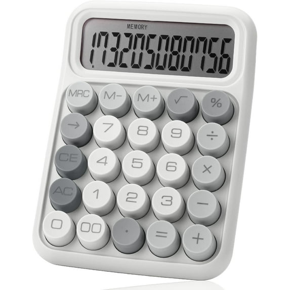 Mr. Pen- Mechanical Switch Calculator, 12 Digits, Large LCD Display, Gray Calculator Big Buttons