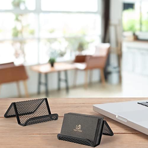 Mr. Pen- Metal Mesh , 3 Pack, Black, Card Holder for Desk Business Cards, Desk Card Holder for Office, Business Card Stand