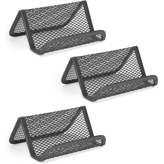 Mr. Pen- Metal Mesh Business Card Holders, 3 Pack, Grey, Business Card Holder for Desk, Metal Business Card Holder Display, Business Card Stand, Desk Business Card Holder Desk Card Holder