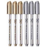 Mr. Pen- Metallic Paint Markers, 6 Pack, Silver and Gold, Silver Paint Marker, Gold Ink Pen