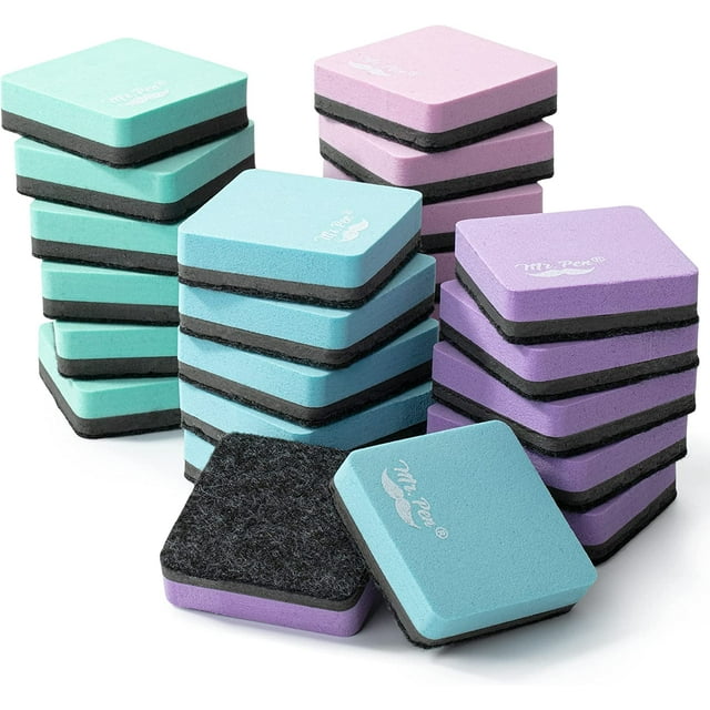 Mr. Pen Mini Dry Erase Eraser, 24 Pack, Pastel Colors, Dry