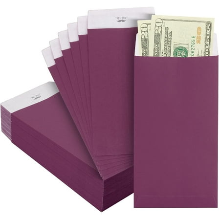 Mr. Pen- Money Envelopes for Cash, 100 Pack, 6.5" x 3.5", Purple Cash Envelopes, 100 Envelopes Money Saving Challenge, Money Saving Envelopes