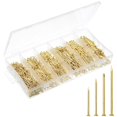 thumbnail image 1 of Mr. Pen- Nail Assortment Kit, 1200 Pcs, 4 Sizes, Gold, Small Nails for Hanging Pictures, 1 of 8